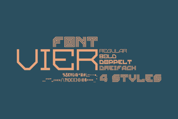 Vier: The Squared Robotic Display Font for Modern Branding